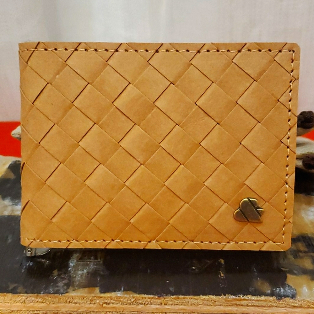 Money clip bifold kraft paper wallet NWOT